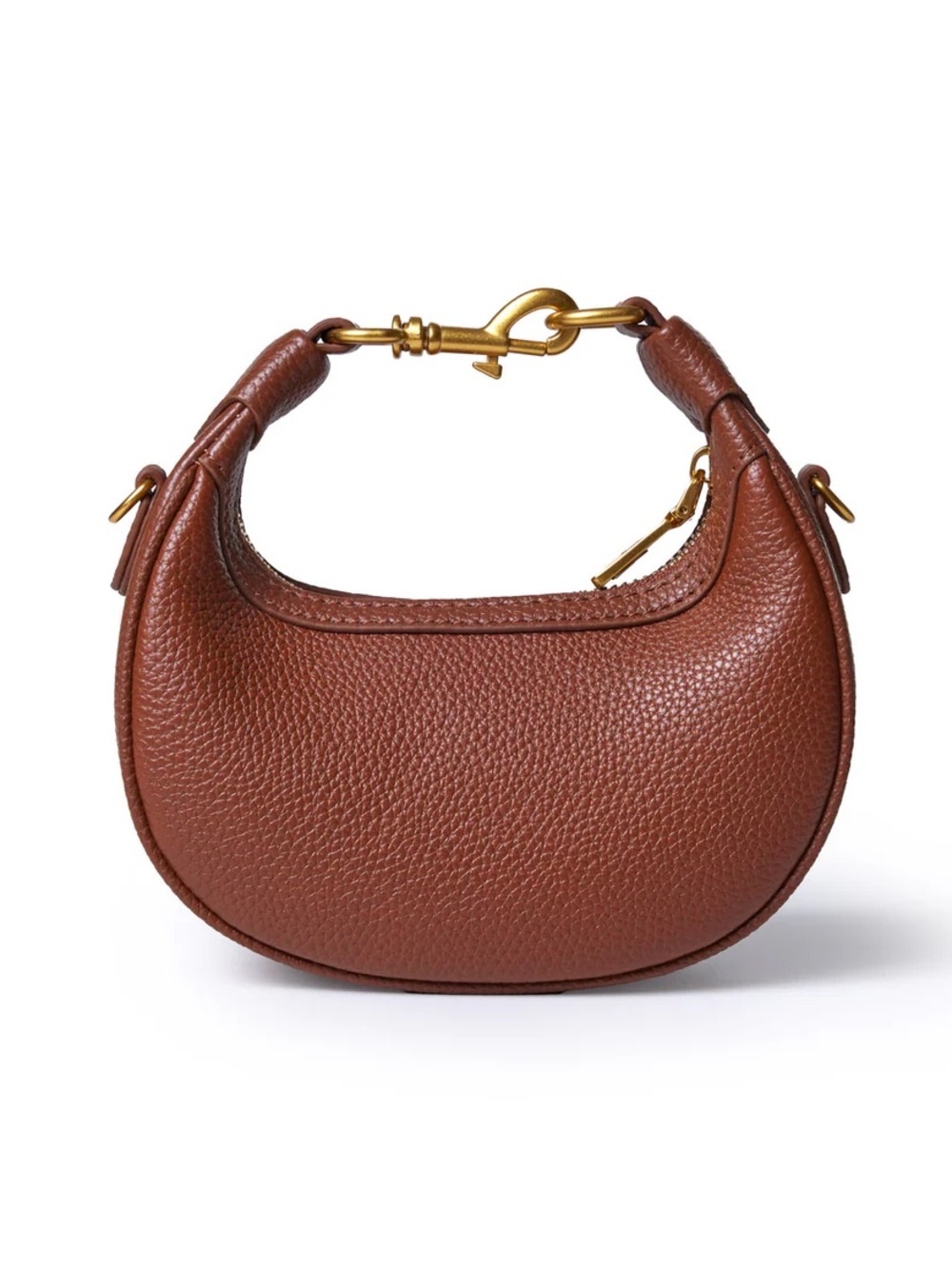 Glam-Aholic Brown Pebbled Leather NANO PEBBLE HOBO BAG - Picture 4 of 5